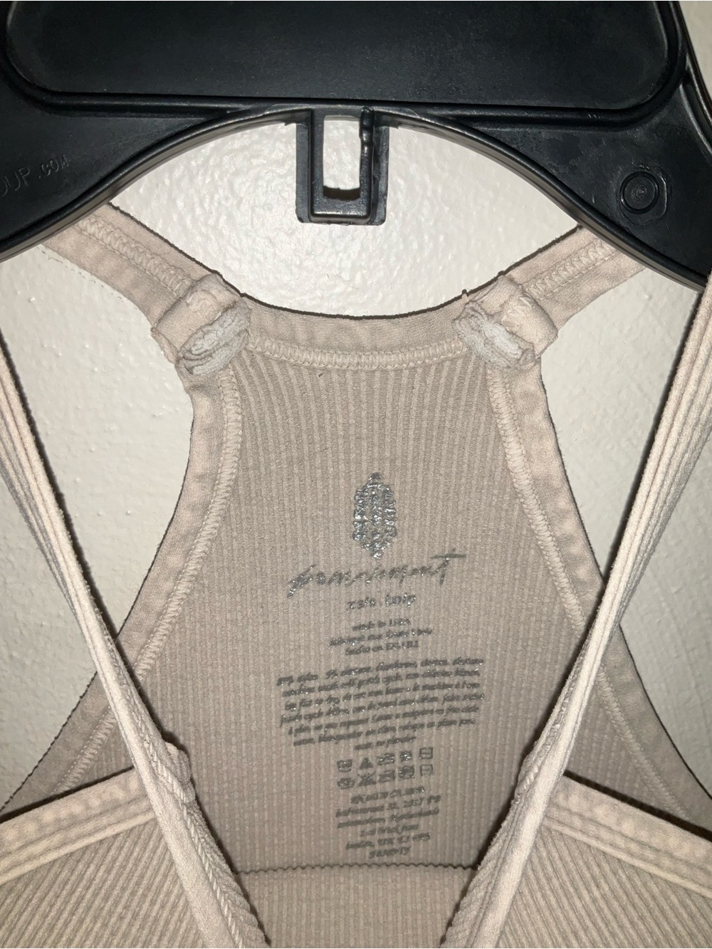 Free People Ribbed Racerback Crop Tank - Taupe - Picture 2 of 3